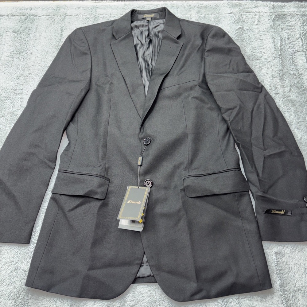 Demantie mens black Modern Tailored Fit Suit jacket size 34R